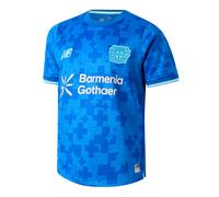 Bayer 04 Leverkusen Ragazzi New Balance Third Youth Short Sleeve Jersey in Blu, Poliestere, Taglia YXS