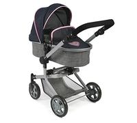 Bayer Chic 2000-59526 - Passeggino per Bambole Mika, 2 in 1 per Bambini dai 4 agli 8 Anni, Grigio Melange, 47-80 cm