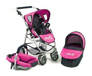 Bayer Chic 2000 637 12 - Set Passeggino 3 in 1 Emotion all in, a Pois, Blu/Rosa