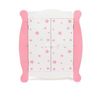 Bayer Chic 2000 - Armadio per bambole con asta appendiabiti e gruccia, armadio per bambole, mobili per bambole, stelle rosa, 22 x 46 x 59 cm