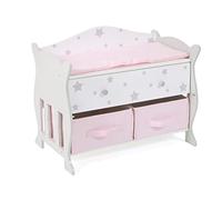 Bayer Chic 2000-Fasciatoio per Bambole con 3 Scomparti, Colore Stelle Grigie, 51 x 32 x 43 cm, 506 95