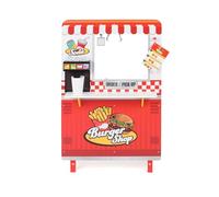 Bayer Chic 2000 Hamburger in legno - hamburger con barbecue, friggitrice, stazione di bevande e altro ancora - promuove la creatività e la fantasia - dai 3 anni in su, multicolore