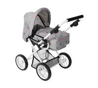 Bayer Chic 2000® Leni - Passeggino combinato per bambole 3 in 1, a forma di stellina grigia, pieghevole, manico regolabile in altezza 43 - 67 cm, borsa per il trasporto - Bambole fino a 46 cm, a