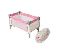 Bayer Chic 2000 - Lettino da Viaggio per Bambole Fino a 48 cm, Letto per Bambole, Lettino da Viaggio per Bambole, mobili per Bambole, Farfalle, Rosa