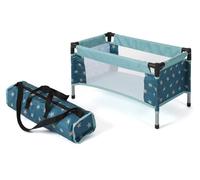Bayer Chic 2000 - Lettino da Viaggio per Bambole Fino a 48 cm, Letto per Bambole, Lettino da Viaggio per Bambole, mobili per Bambole, Accessori per Bambole, Stelline, Turchese