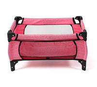 Bayer Chic 2000-Lettino Lettino da Viaggio per Bambole Deluxe, Colore Jeans Rosa, 54 x 33 x 33 cm, 653-57