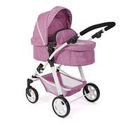 Bayer Chic 2000 Nele Passeggino Combinato 2 in 1 per Bambole, Rosa, per Bambini dai 3 agli 8 Anni, Navicella Trasformabile, Adatto per Bambole fino a 50 cm