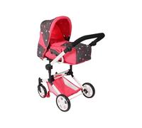 Bayer Chic 2000 Passeggino combinato 3 in 1 Jara - Corallo Butterfly - Pieghevole, manico regolabile in altezza 47-78 cm - Borsa per il trasporto - Bambole fino a 52 cm, 4-8 J