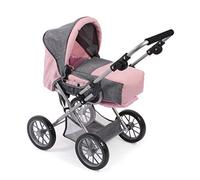 Bayer Chic 2000-Passeggino Combinato per Bambole Leni, Colore Melange Grigio-Rosa, 64 x 37 x 68 cm, 560 15