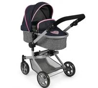 Bayer Chic 2000 Passeggino combinato per bambole Mika 2 in 1, pieghevole | Con spinotto girevole, inserto convertibile e ruote anteriori orientabili, per bambole fino a 52 cm e bambini da 4 a 8 anni.