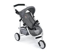 Bayer Chic 2000-Passeggino da Jogging Lola, Passeggino per Bambole, Colore Jeans Grigi, 70 x 33 x 62 cm, 612 76