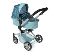 Bayer Chic 2000® Passeggino per bambole 2 in 1 Mika - stelle turchesi - pieghevole - manico regolabile in altezza 47 - 80 cm - struttura moderna - Bambole fino a 52 cm - 4 - 8 J, Flowers