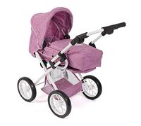 Bayer Chic 2000 - Passeggino per bambole Leni, passeggino combinato 2 in 1 con borsa per il trasporto rimovibile, jeans rosa, 560-62, 64 x 37 x 68 cm