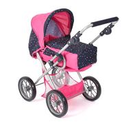 Bayer Chic 2000 - Passeggino per bambole Leni, passeggino combinato 2 in 1 con borsa per il trasporto estraibile, passeggino per bambole fino a 46 cm, coriandoli rosa, 64 x 37 x 68 cm