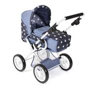 Bayer Chic 2000 - Passeggino per bambole Leni, passeggino combinato 2 in 1 con borsa per il trasporto estraibile, passeggino per bambole fino a 46 cm di dimensioni, asterisco navy, 64 x 37 x 68 cm