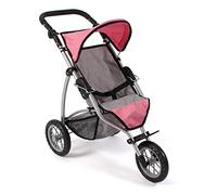 Bayer Chic 2000 - Passeggino per bambole Leon, jogging, per bambini dai 4 agli 8 anni, grigio melange, rosa, 75 x 40 x 73,5 cm