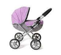 Bayer Chic 2000 Passeggino per bambole Lilli, piccolo passeggino per le mamme delle bambole più giovani, Melange Lila, 550-69, 59 x 35 x 55 cm