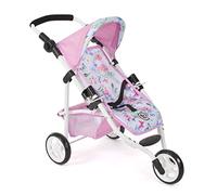 Bayer Chic 2000 - Passeggino per bambole, Lola, jogging, jogger, passeggino per bambole, 612-53, fiori, rosa, 70 x 33 x 62 cm