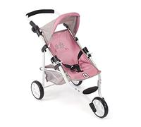 Bayer Chic 2000 - Passeggino per bambole Lola, passeggino da jogging, jogger, passeggino per bambole, orsetto, rosa, 70 x 33 x 62 cm