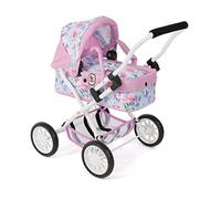 Bayer Chic 2000 - Passeggino per bambole Smarty, piccolo passeggino per bambini dai 2 anni in su, fiori, rosa, 555-53