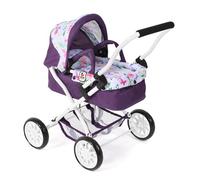 Bayer Chic 2000 - Passeggino per bambole Smarty, piccolo passeggino per bambini dai 2 anni in su, fiori, lilla