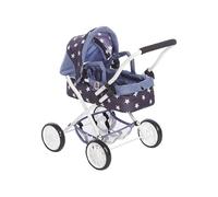 Bayer Chic 2000 - Passeggino per bambole Smarty, piccolo passeggino per bambini dai 2 anni in su, passeggino giocattolo, stelline, blu navy
