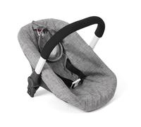 Bayer Chic 2000 - Seggiolino auto per bambole, con adattatore per passeggino per bambole, porta bambole, accessori per bambole, jeans grigio