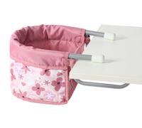 Bayer Chic 2000 - Tavolo per bambole, sedile da tavolo per bambole, mobili per bambole, accessori per bambole, fiori rosa