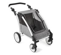 Bayer Chic 2000® Trailer per bambole Roadster - Jeans grigio - manico regolabile in altezza 33-71 cm - telaio moderno - per due bambole fino a 46 cm - 3-8 J