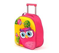 Bayer Chic 2000 - Trolley per bambini Bouncie con motivo 3D a gufo, colore: giallo, rosa, giallo., 40 cm, Bagaglio per bambini