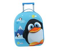 Bayer Chic 2000 - Trolley per bambini Bouncie con motivo pinguino 3D, valigia per bambini, colore: blu, Blu, 40 cm, Bagaglio per bambini