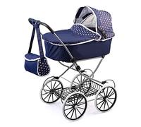 Bayer Design-12151AA Carrozzina Classic Deluxe, Vintage, Bambole, Passeggino Giocattolo con Borsa, Blu, Colore, 1215100