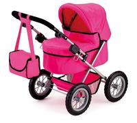 Bayer Design 13029AA Carrozzina per Bambole, Passeggino per Bambole, pieghevole, regolabile in altezza con borsa, pink