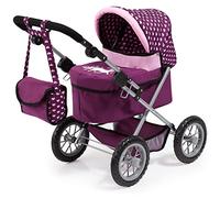 Bayer Design 13037A Carrozzina per Bambole, Passeggino per Bambole, Pieghevole, Regolabile in Altezza con Borsa