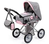 Bayer Design 13633AA Carrozzina per Bambole City Star, Passeggino per Bambole, pieghevole, regolabile in Altezza, convertibile con borsa
