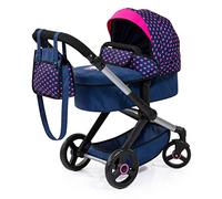 Bayer Design 17054AA Passeggino per bambole Xeo, carrozzina, manubrio regolabile in altezza e girevole, convertibile, borsa