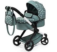 Bayer Design 17058AA Passeggino per bambole Xeo, carrozzina, manubrio regolabile in altezza e girevole, convertibile, borsa