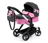 Bayer Design 17060AA Passeggino per bambole Xeo, carrozzina, manubrio regolabile in altezza e girevole, convertibile, borsa
