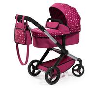 Bayer Design 17067AA Passeggino per bambole Combi Xeo, carrozzina bambola, regolabile in altezza, convertibile, borsa