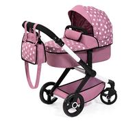 Bayer Design 17076AB Passeggino per bambole Combi Xeo, carrozzina bambola, regolabile in altezza, convertibile, borsa