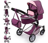 Bayer Design-18137AA Carrozzina per Bambole, Colore Lilla, Rosa, 82 x 38,5 x 79 cm, 18137AA