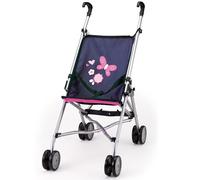 Bayer Design Design-30113AA Buggy Passeggino per Bambole, Colore Blu, Rosa con Farfalla, 30113AA