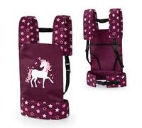 Bayer Design 62223AA Porta Bambola Marsupio EasyCarry, Portatile Davanti e Dietro, Rosso, Unicorno