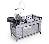 Bayer Design 62607AA letto per bambole multiplo con scomparto, seggiolone integrato, giostrina, accessori per bambola