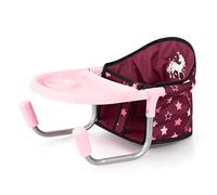 Bayer Design 65923AA Seggiolino da tavolo per bambole, con vassoio integrato, egolabile in base alle dimensioni del piano del tavolo, per bambole fino a 46 cm