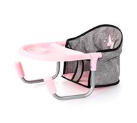 Bayer Design 65933AA Seggiolino da tavolo per bambole, con vassoio integrato, egolabile in base alle dimensioni del piano del tavolo, per bambole fino a 46 cm