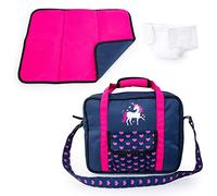 Bayer Design 69254AC Accessori Per Bambole, Borsa, Fasciatoio Portatile, Pannolino, Rosa, Blu, Único Rno