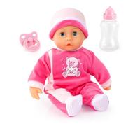 Bayer Design 93824BM Bambola interattiva, parlante, corpo morbido, ciuccio e biberon, 38 cm