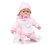Bayer Design Bambola interattiva 38 cm, parlante, con Ciuccio, biberon | morbida, da coccolare, con suoni, occhi che si chiudono, accessori per i giochi di ruolo dei bambini
