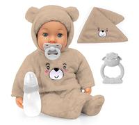 Bayer Design Bambola per Bambini, Piange Lacrime Vere, 42 cm | morbida, da coccolare, con suoni, occhi che si chiudono, accessori per i giochi di ruolo dei bambini